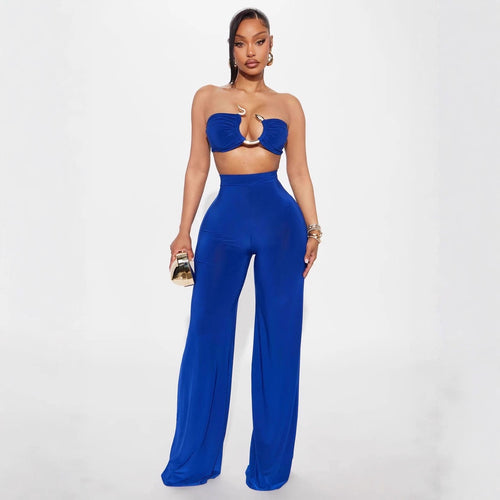 Damen Cut-Out Oberteil mit high-waisted Hose Drune