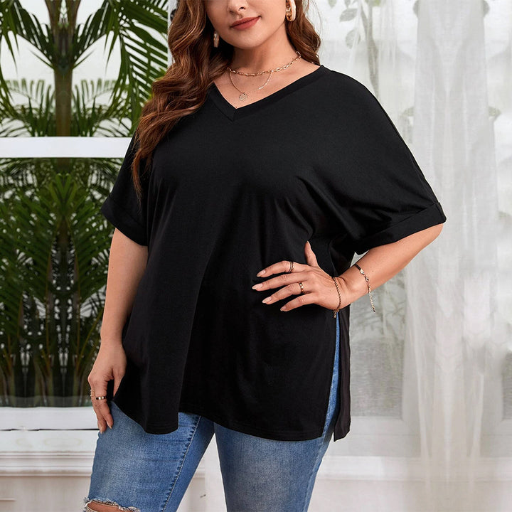 Damen V-Ausschnitt T-Shirt Drune