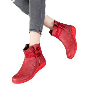 Damen Modische Winterstiefeletten mit praktischer Schnürung und rutschfester Sohle Drune