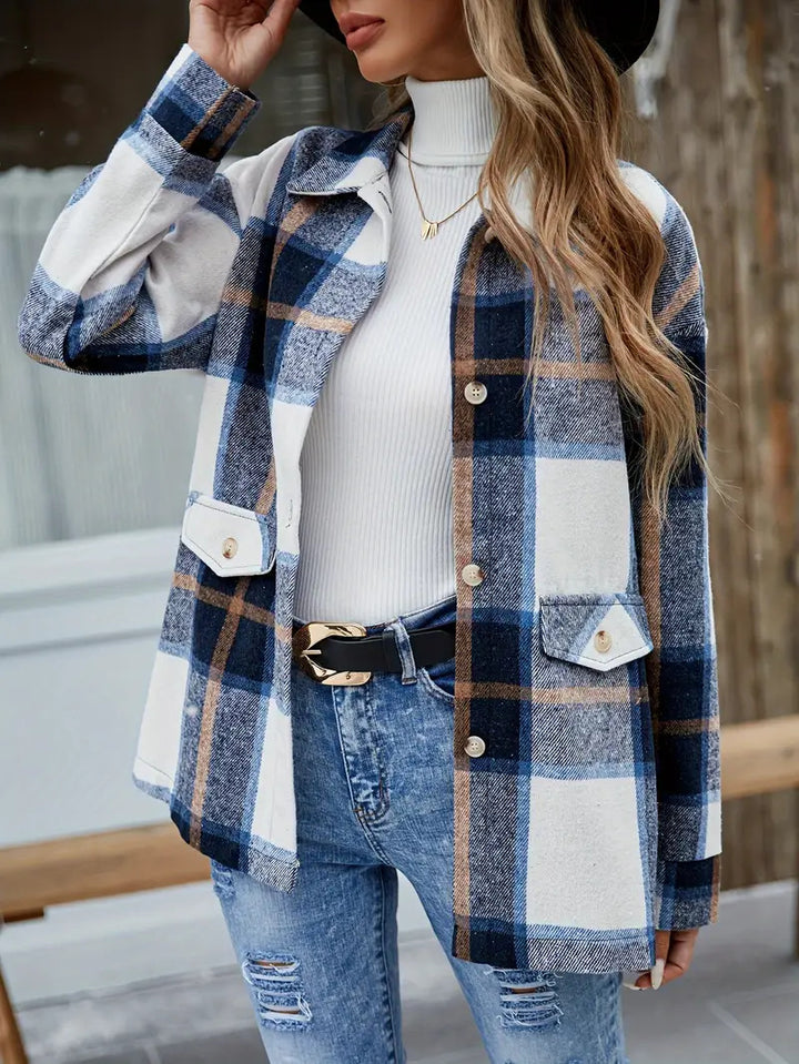 Damen Karierte Overshirt Drune