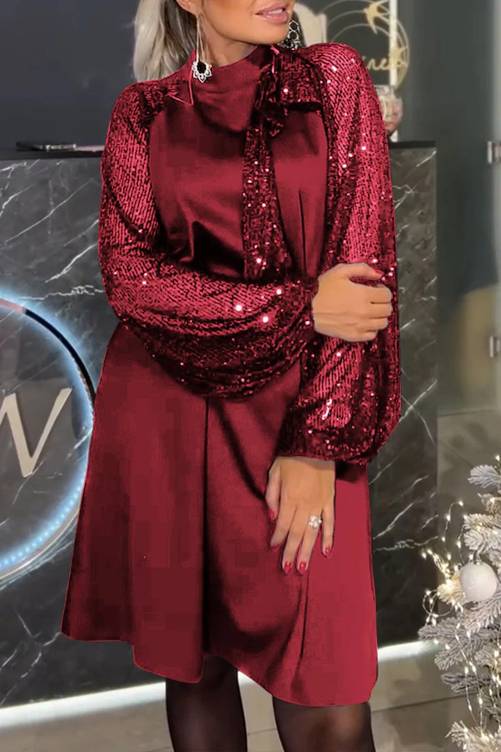 Damen Elegantes Cocktailkleid mit Paillettenbesatz und festlichem Schnitt Drune