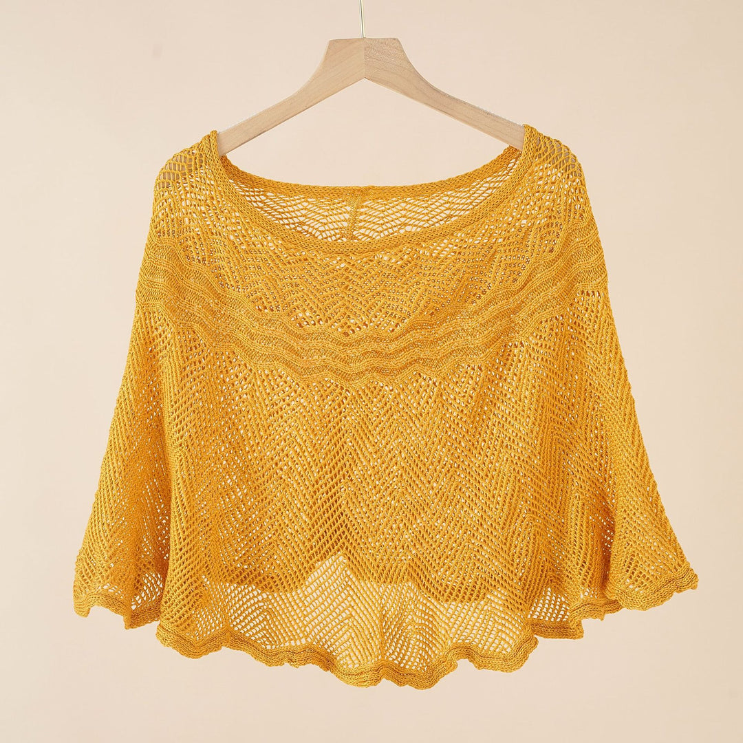 Damen luftiger Strickponcho im modernen Design Drune