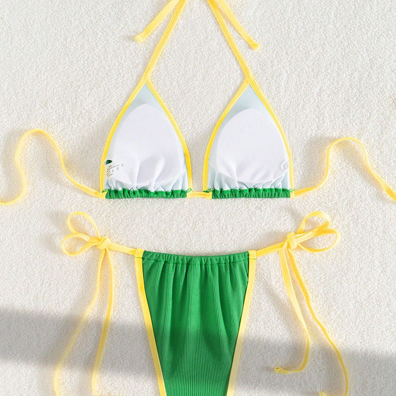 Damen Bikiniset mit verstellbaren Trägern und hohem Beinausschnitt Drune