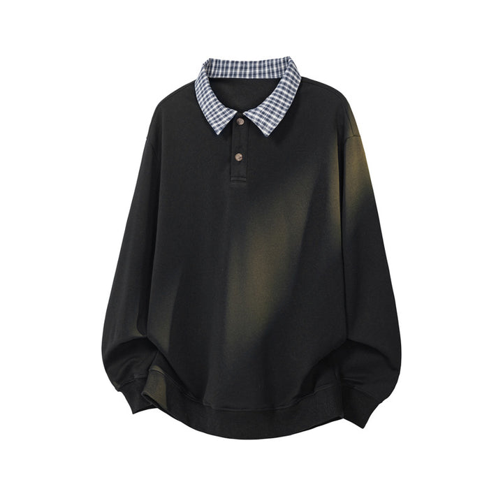 Herren Sportlicher Sweatshirt mit stylish Kragen Drune