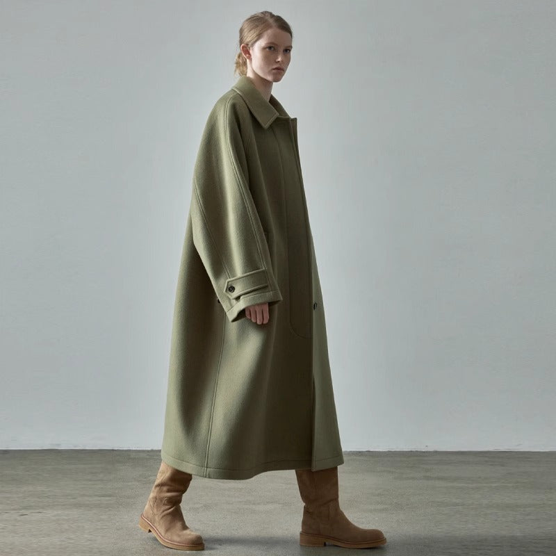 Damen Oversized Wollmantel Drune