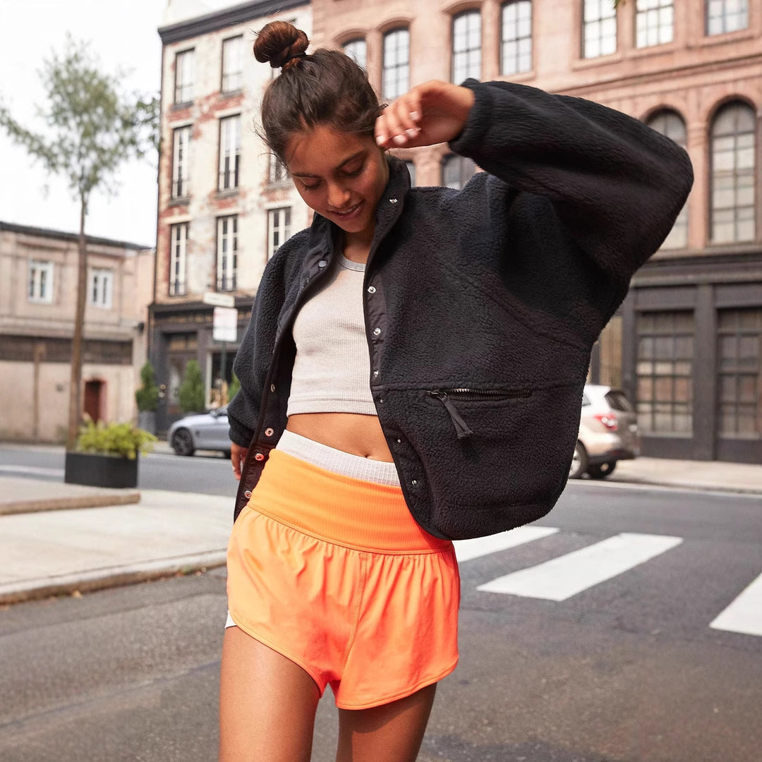 Damen Sportliche Fleecejacke mit praktischen Taschen Drune
