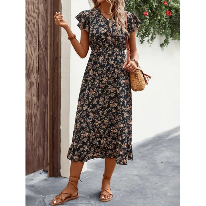 Damen Midikleid mit floralem Design Drune