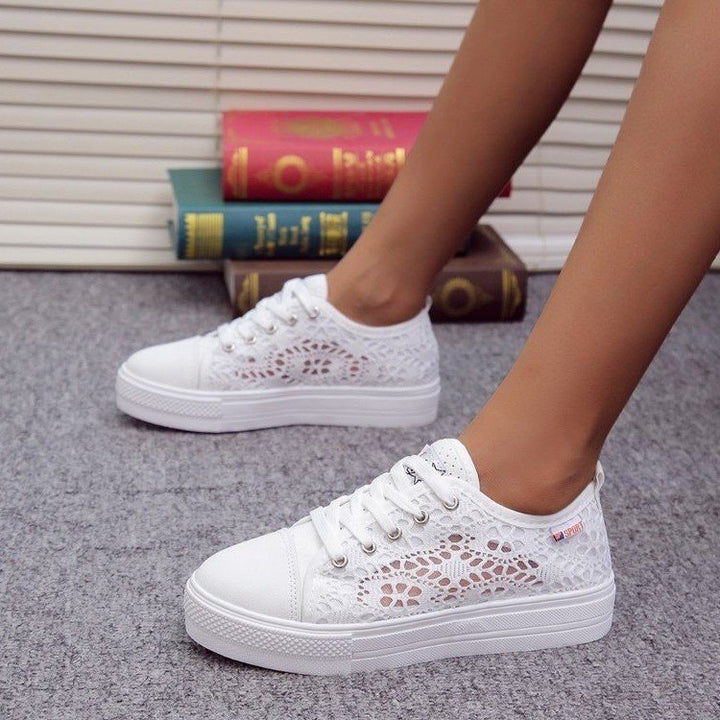 Damen modische Sneaker mit filigranem Spitzen-Obermaterial und komfortabler Sohle Drune