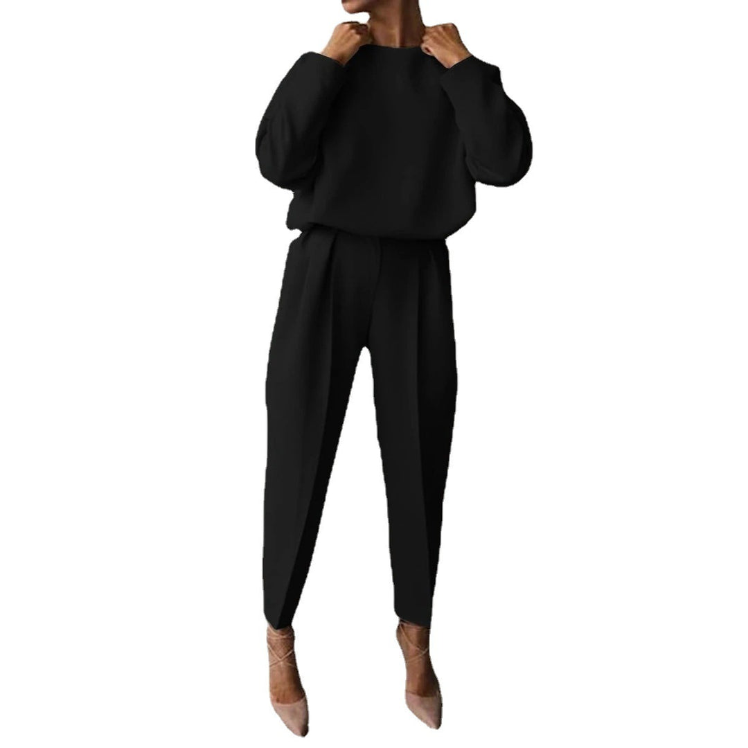 Damen Modischer Jumpsuit mit weitem Schnitt und eleganten Puffärmeln Drune