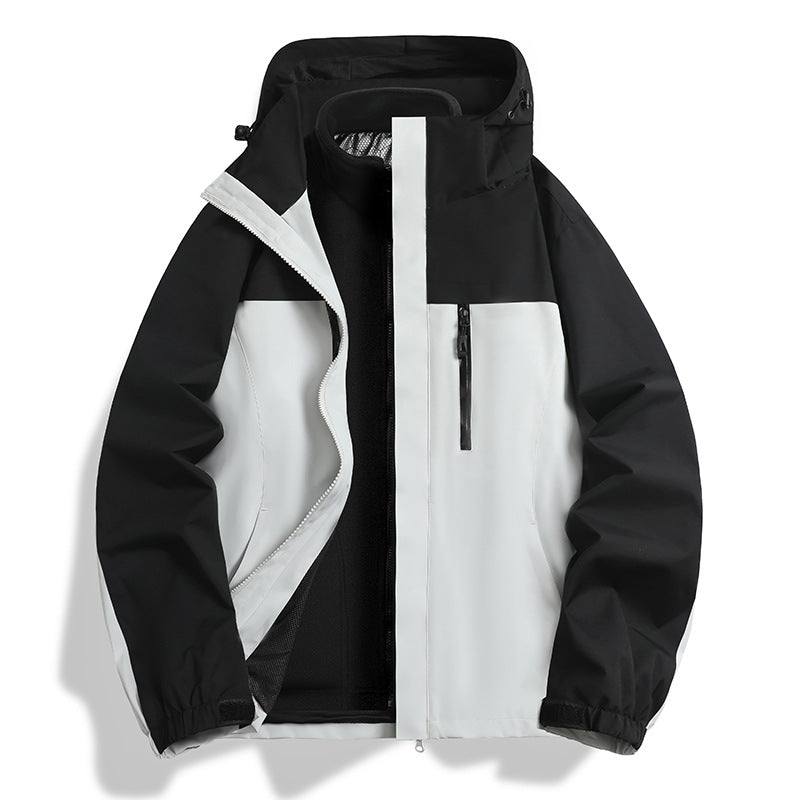Herren Zwei-in-eins Softshell-Hybridjacke mit abnehmbarer Fleece-Innenjacke und wasserabweisender Membran Drune