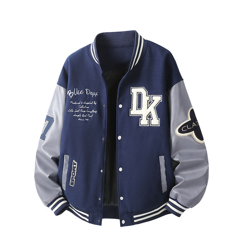 Herren Retro College Varsity Jacke mit gestepptem Thermofutter und Applikationen Drune