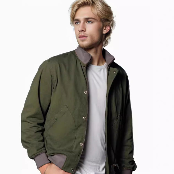 Herren lässige Übergangsjacke mit hohen Kragen und praktischen Taschen Drune