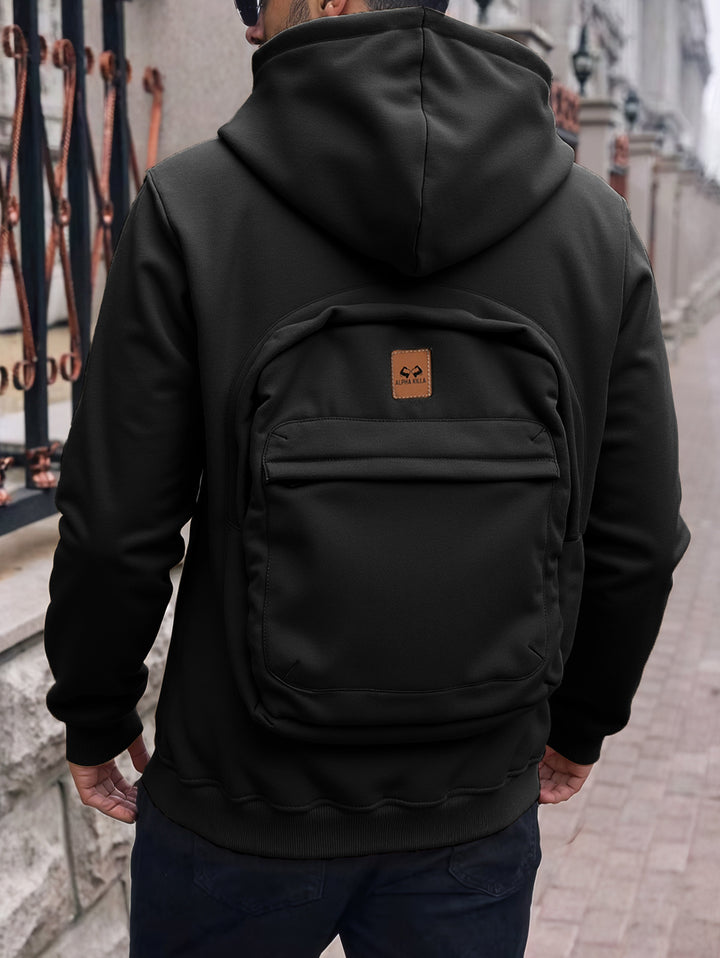 Herren Modische Kapuzenjacke mit praktischen Taschen Drune