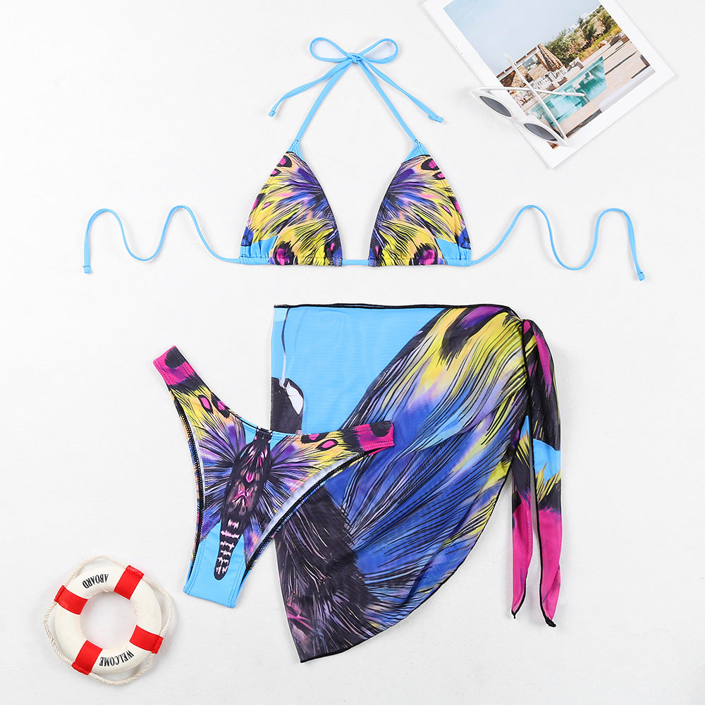Damen Triangel-Bikini-Set mit schickem Wickelrock Drune