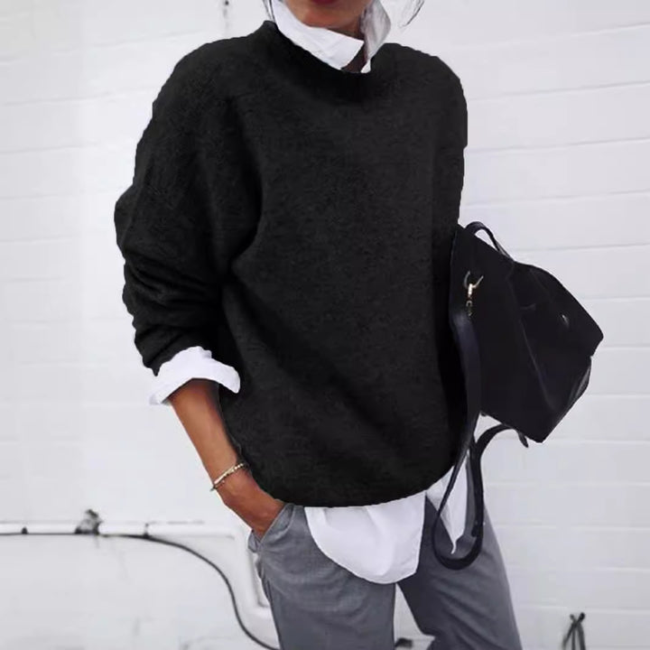Damen Oversize Kuscheliger Strickpullover mit Lockere Passform, Fallenden Schultern und Mohair-Look Drune