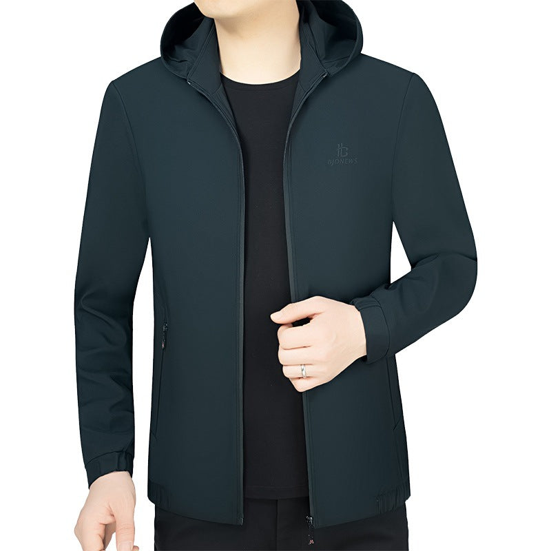 Herren Kapuzen-Softshelljacke mit wind- und wasserabweisender Membran und Reißverschlusstaschen Drune