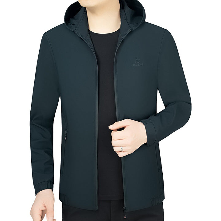 Herren Kapuzen-Softshelljacke mit wind- und wasserabweisender Membran und Reißverschlusstaschen Drune
