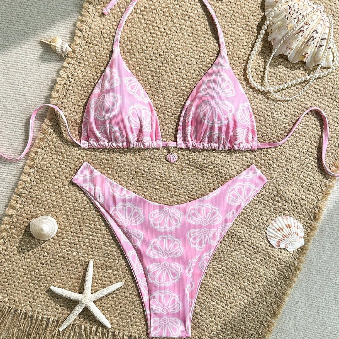 Damen Triangel-Bikini mit floralem Muster und komfortablem Schnitt Drune