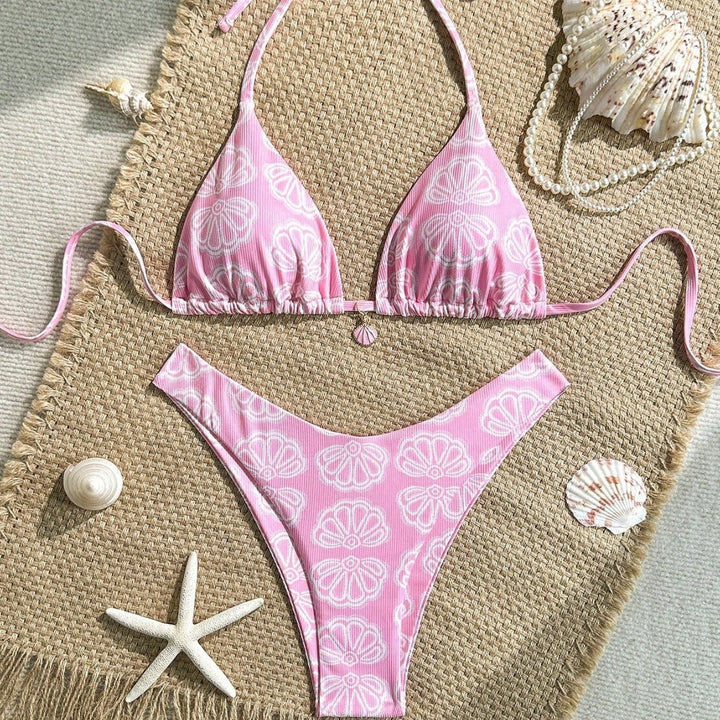 Damen Triangel-Bikini mit floralem Muster und komfortablem Schnitt Drune