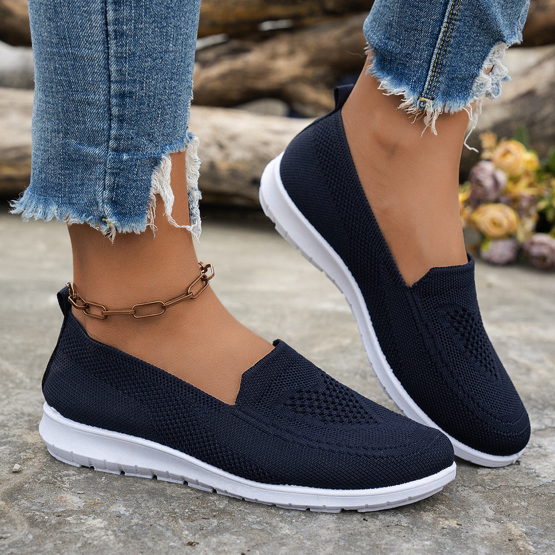 Damen Atmungsaktive Slip-On Freizeitschuhe mit komfortablem Absatz Drune