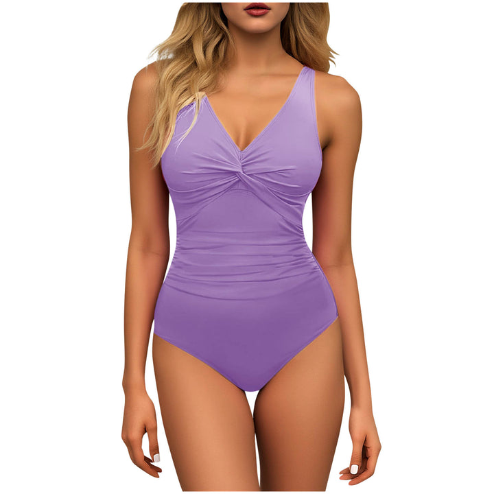 Damen Eleganter Bademode Einteiler mit Raffungen Drune