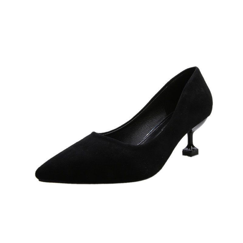 Damen Klassische spitz zulaufende Samtvelours‑Pumps mit skulpturellem Mini‑Absatz Drune