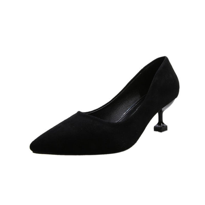 Damen Klassische spitz zulaufende Samtvelours‑Pumps mit skulpturellem Mini‑Absatz Drune