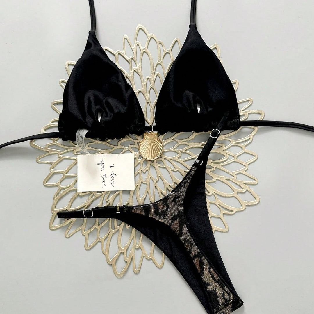 Damen Bunt bedruckter Triangel-Bikini Drune