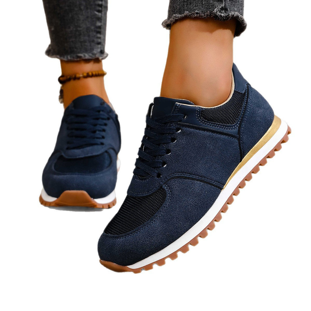 Damen leichte Retro-Lauf- und Freizeitsneaker mit gepolstertem Komfortfußbett und griffiger Profilsohle Drune