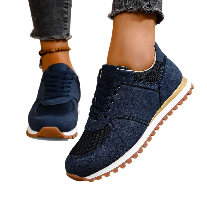 Damen leichte Retro-Lauf- und Freizeitsneaker mit gepolstertem Komfortfußbett und griffiger Profilsohle Drune