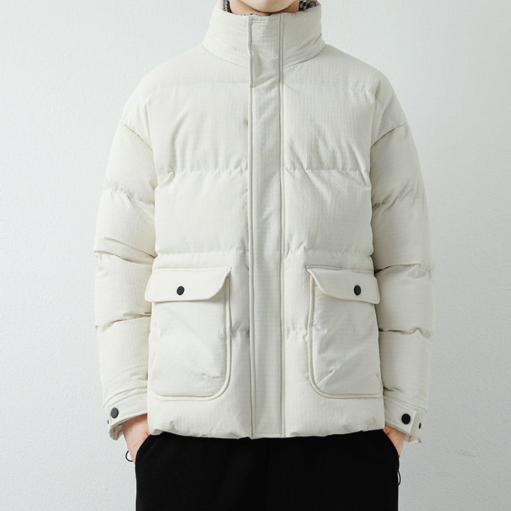 Herren Modische Pufferjacke mit Karokragen Drune