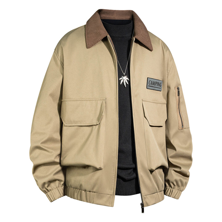 Herren Outdoor-Bomberjacke mit Cordkragen und Multifunktionstaschen Drune