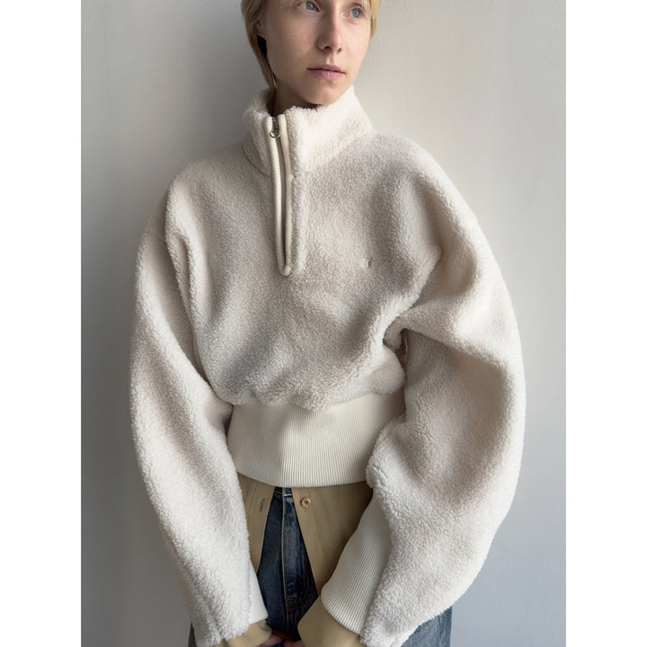 Damen kuscheliger halbgeschlossener Pullover Drune