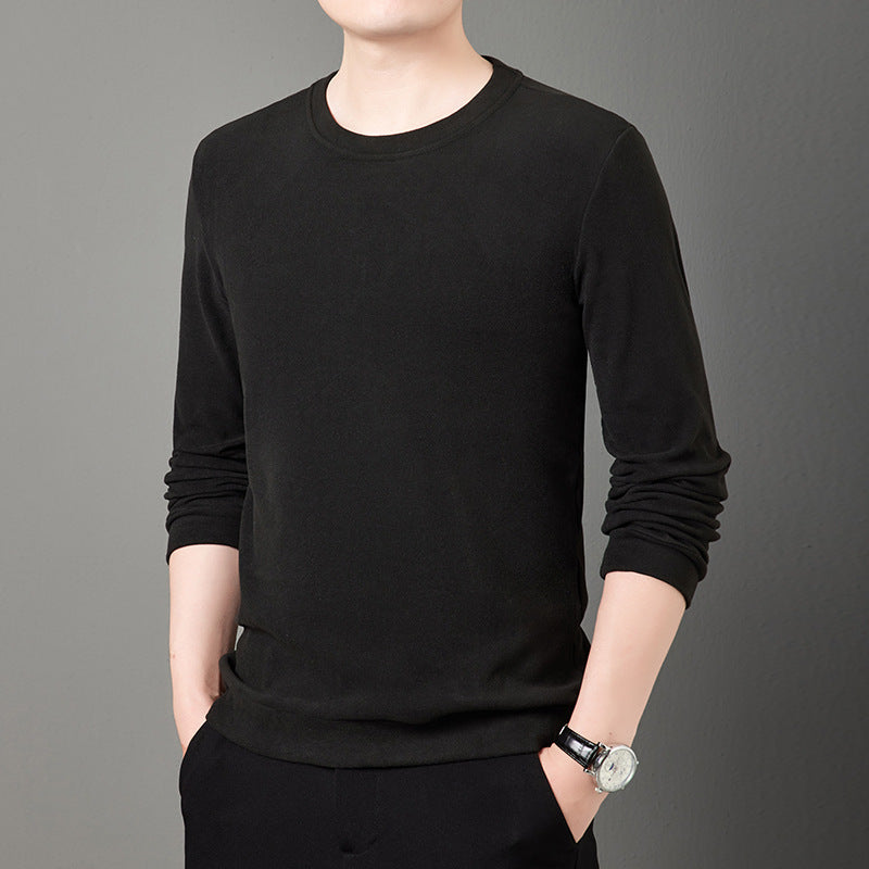Herren Feiner Rundhals-Pullover aus leichtem Stretch-Strick mit schmaler Silhouette Drune