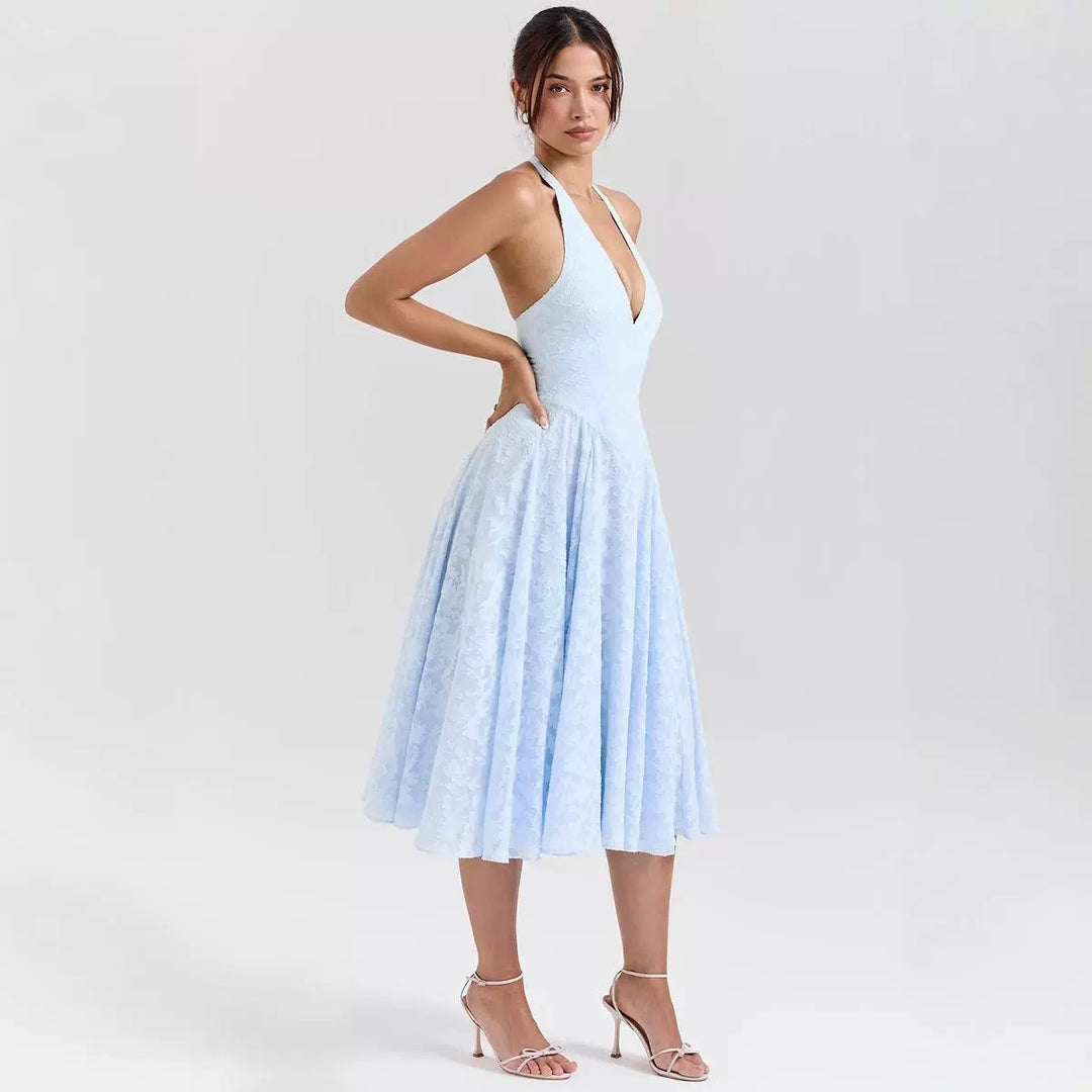 Damen elegantes Halterkleid Drune