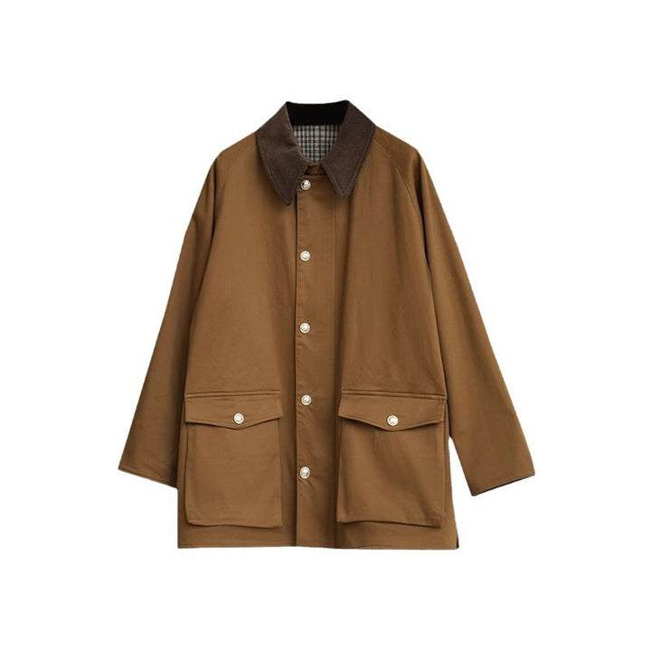 Damen Stilvolle Übergangsjacke mit praktischem Kragen und großen Taschen Drune