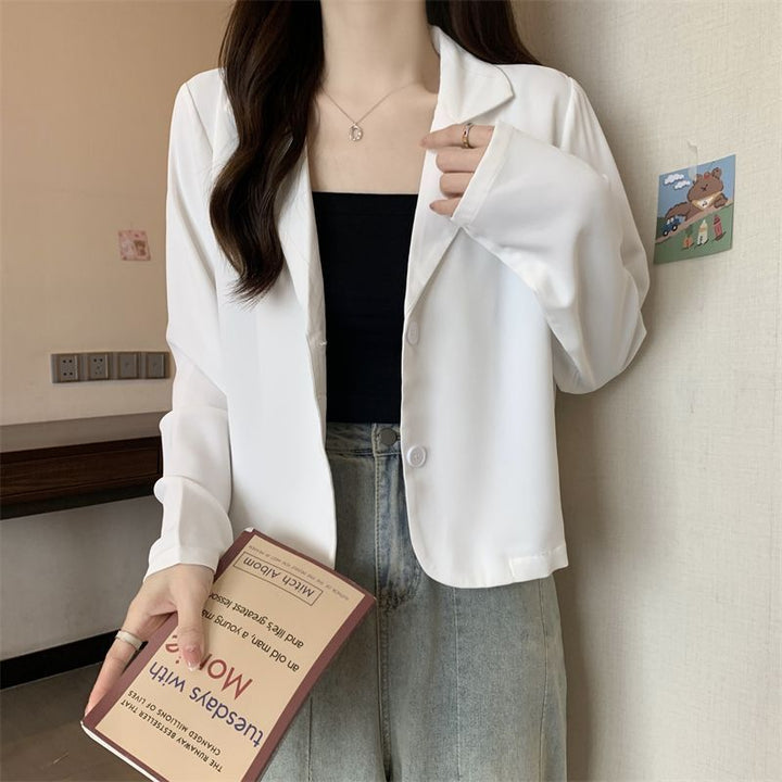 Damen modische Kurzjacke mit eleganter Knopf-Ausschnitt Drune