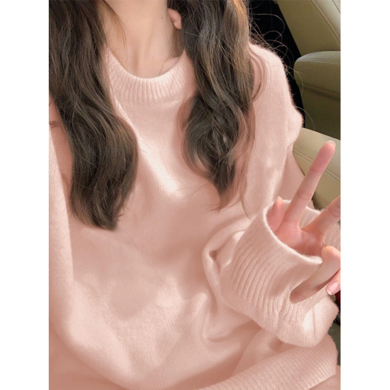 Damen Feiner Grobstrickpullover mit weichem Stoff und klassischem Rundhalsausschnitt Drune