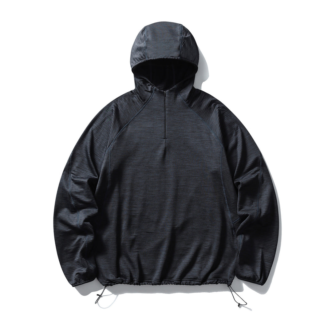Herren Leichter Half‑Zip Kapuzenpullover aus technischem Funktionsmaterial Drune