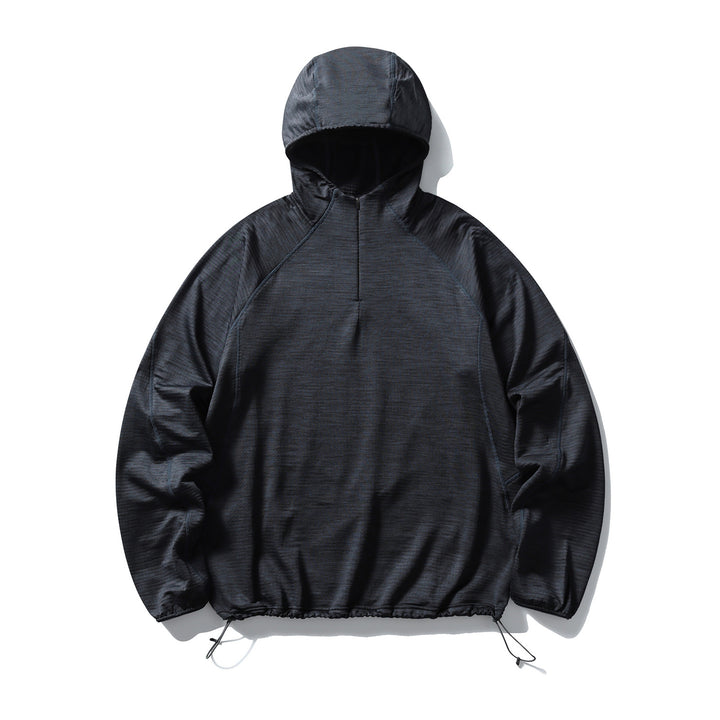 Herren Leichter Half‑Zip Kapuzenpullover aus technischem Funktionsmaterial Drune