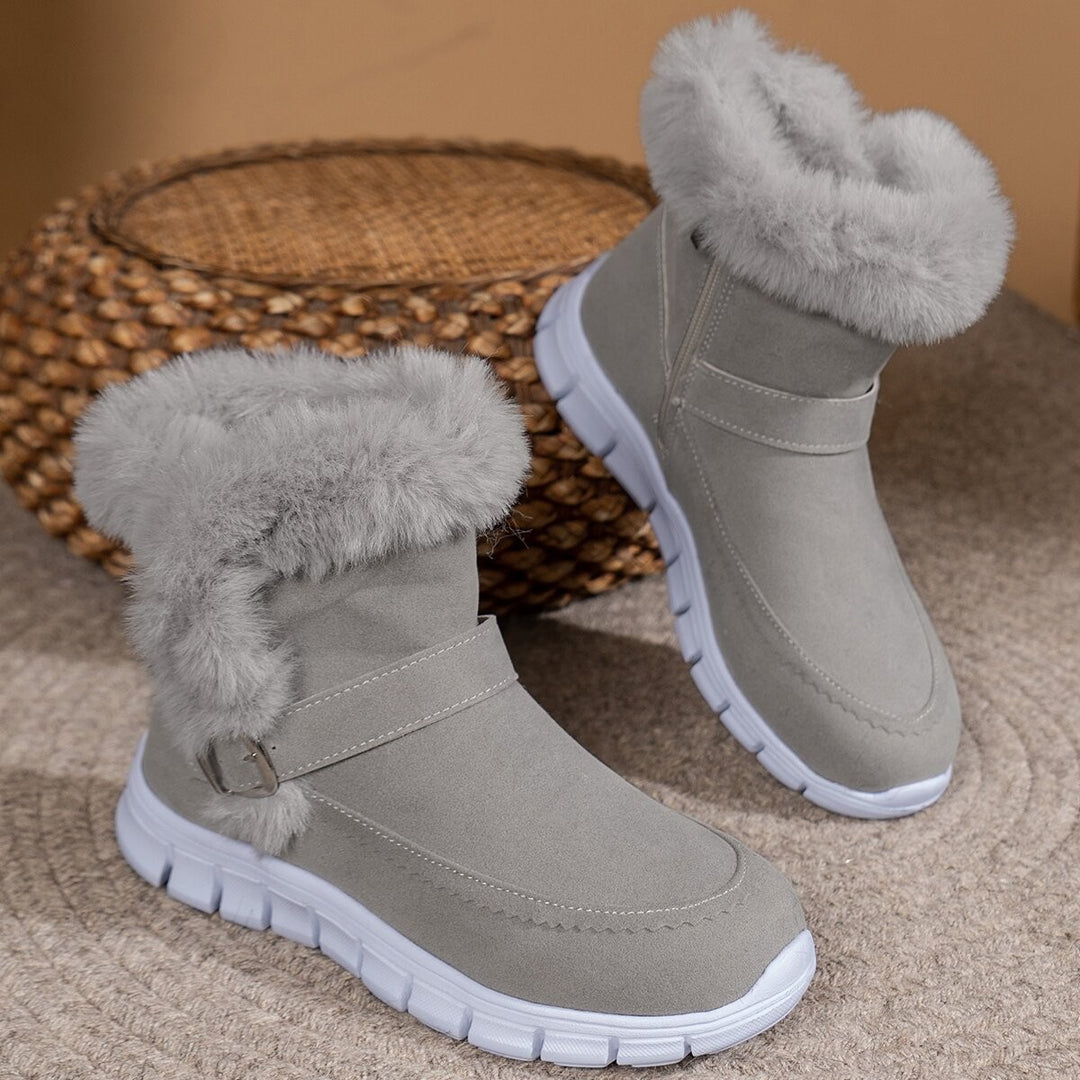 Damen Winterboots mit kuscheligem Kunstfellkragen und rutschfester Sohle Drune