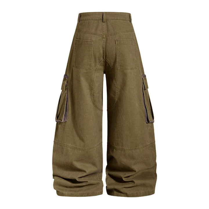 Damen Weite Cargo-Culotte-Hose mit hoher Taille, großen Klappentaschen und markanten Nahtdetails Drune