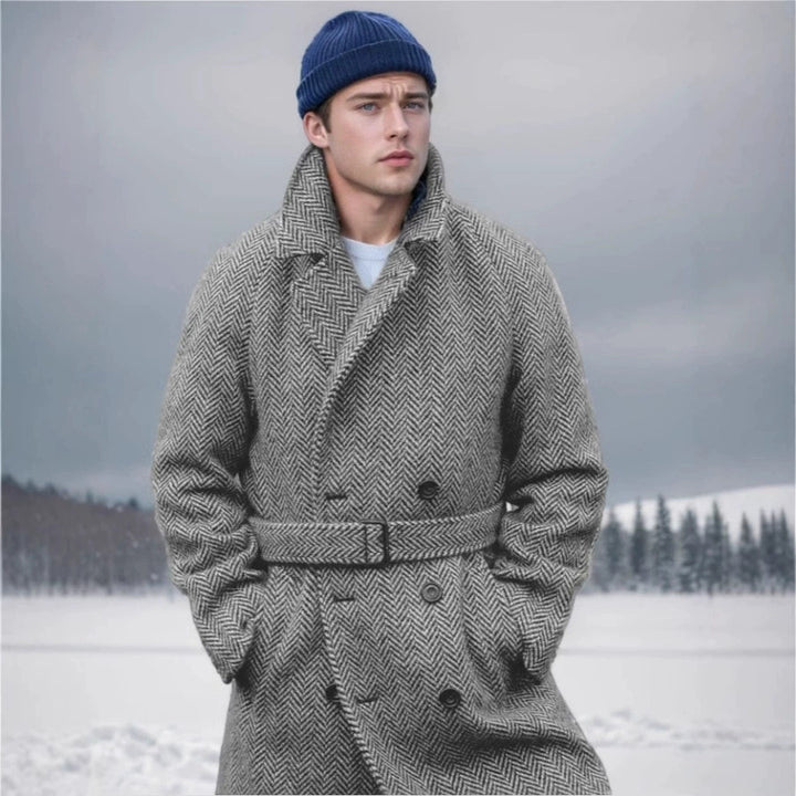 Herren eleganter und warmer Wollmantel Drune