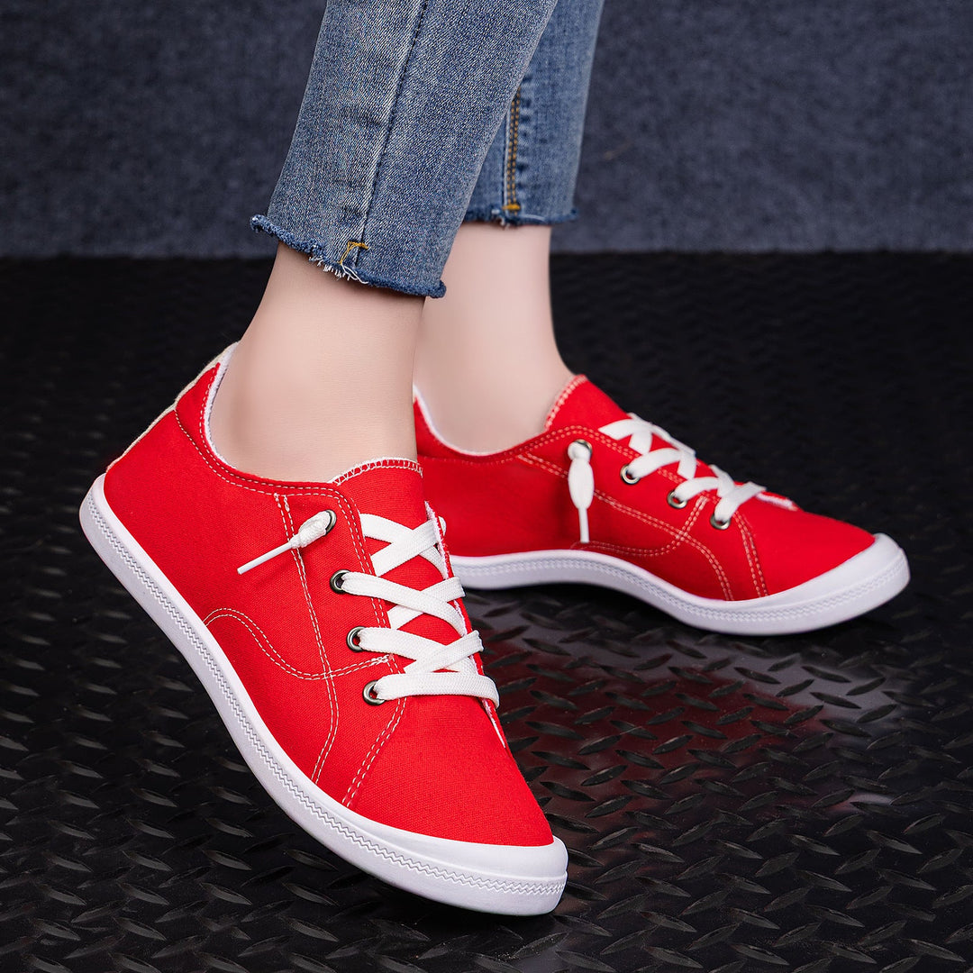 Damen Bequeme Canvas Sneakers mit atmungsaktiver Innensohle Drune