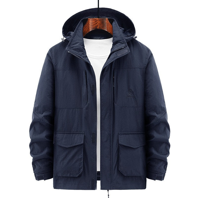 Herren Leichte Utility-Jacke mit Kapuze Drune