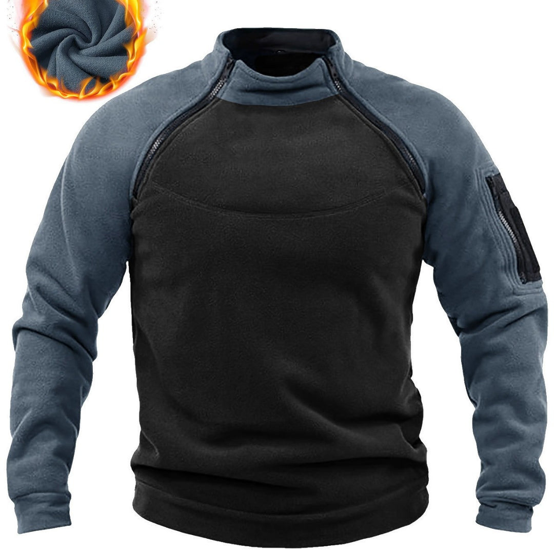 Herren Thermo-Fleecepullover mit Schulter-Reißverschlüssen & Ärmeltasche Drune