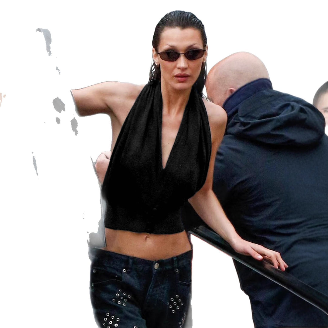 Damen Halter-Oberteil mit tiefem V-Ausschnitt und figurformendem Schnitt Drune