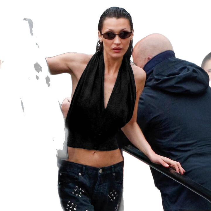Damen Halter-Oberteil mit tiefem V-Ausschnitt und figurformendem Schnitt Drune