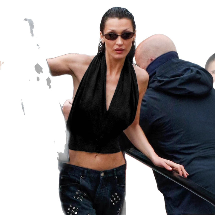 Damen Halter-Oberteil mit tiefem V-Ausschnitt und figurformendem Schnitt Drune