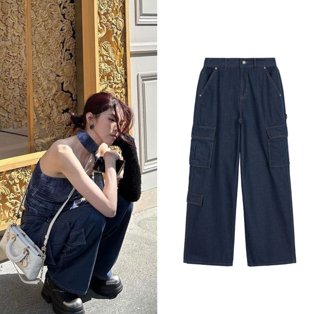 Damen Cargo-Jeans mit weitem Schnitt und praktischen Taschen Drune